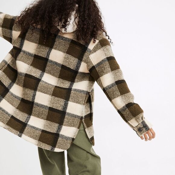 Madewell Belrose Shirt-Jacket in Maran Plaid Sz L - Picture 3 of 11